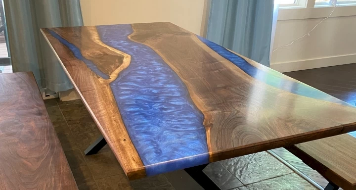 Black Walnut Epoxy Dining Table