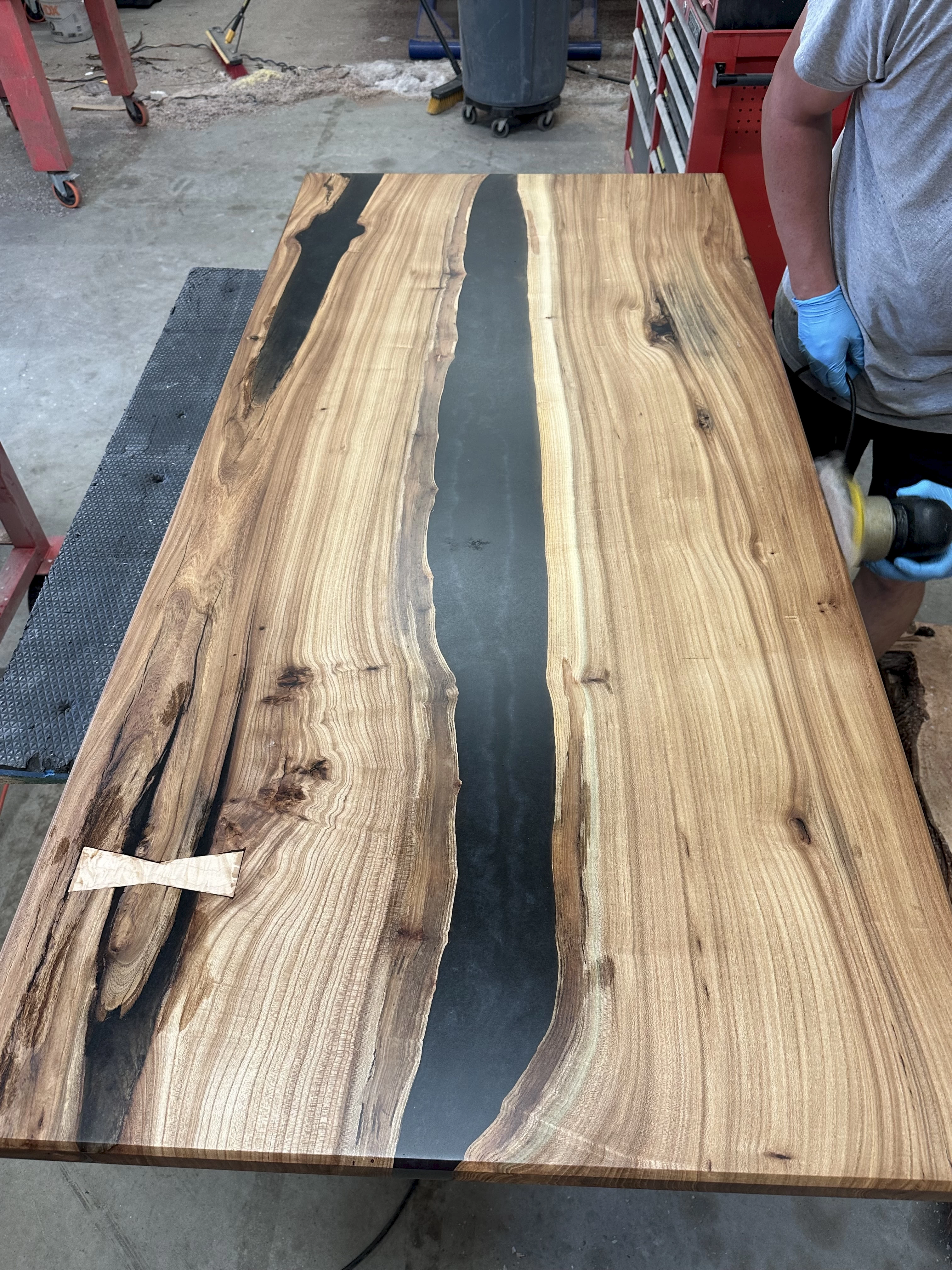 Elm Black Pearl Epoxy Desk